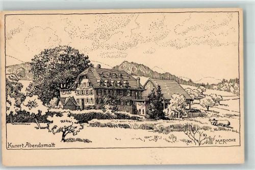 4432 Lampenberg Künstlerkarte Kurort Abendsmatt sign. Maroche
