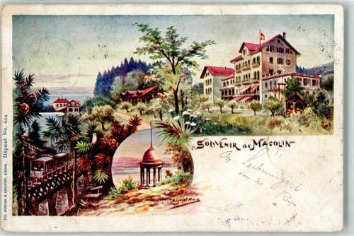 Magglingen 1900 Hotel Bellevue Eisenbahn Pacillon