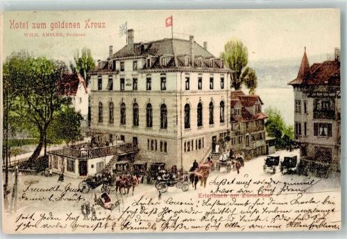 Erlenbach ZH 1902 Hotel zu goldenen Kreuz
