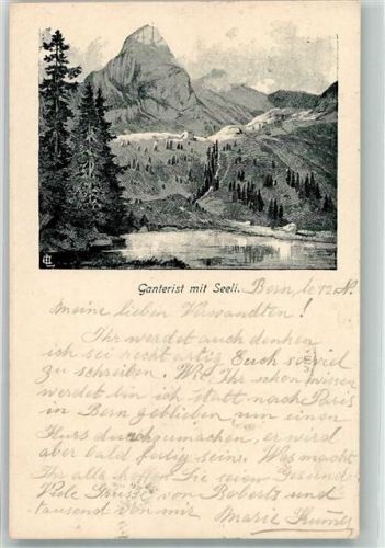 Saanen 1903 Ganterist mit Seeli Vorläufer Druck um 1880 - 1889