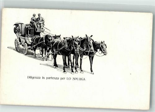 Diligenza in partenza per Lo Spluga Fünfspänner