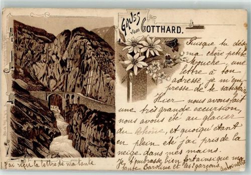 Sankt Gotthard TI 1897 Lithographie Verlag Künzli Nr 1081
