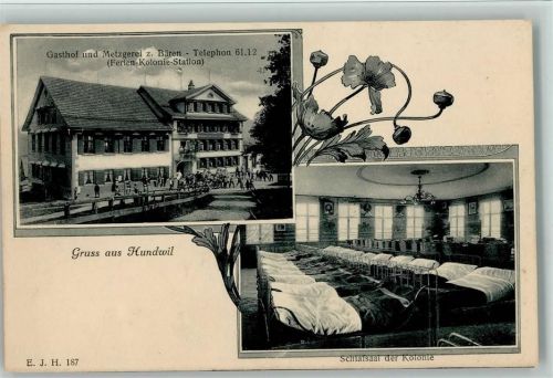 Hundwil Gasthof u. Metzgerei z. Bären - Ferien Kolonie Station - Kinderheim - Schlafsaal der Kolonie