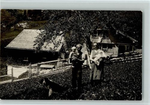 Bühler 1920 Familie mit Hund und Kindern - Privatfoto AK