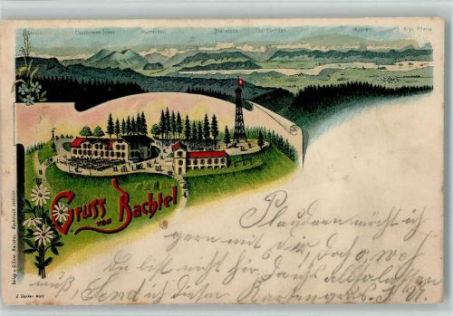 Hinwil 1899 Gruss aus - Bachtel, Restaurant, Aussichtsturm