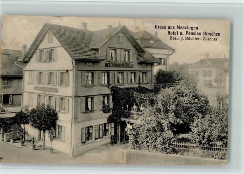 Menzingen 1918 Hotel Hirschen AK