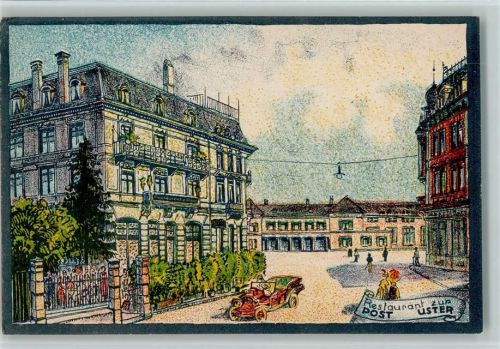 Uster Restaurant zur Post - Kunstverlag Fehrenbach , sehr gute Erhaltung AK