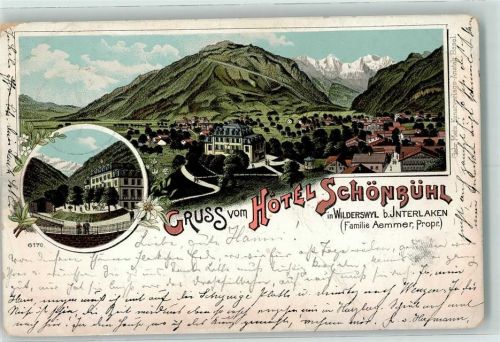 Wilderswil 1901 Hotel Schönbühl Lithographie