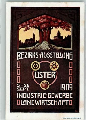 Uster 1909 Bezirks-Ausstellung Industrie-Gewerbe Landwirtschaft