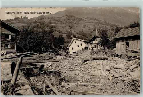 Luzein 1910 Nach dem Hochwasser Dalvazza