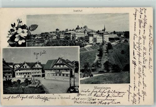 Menzingen 1902 Institut Gasthaus z. Ochsen