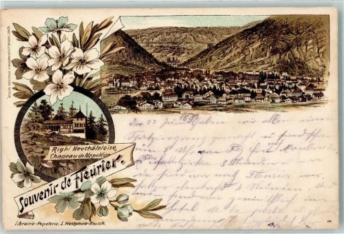 Fleurier Rigi Neuchateloise Chapeau de Napolèon Lithographie