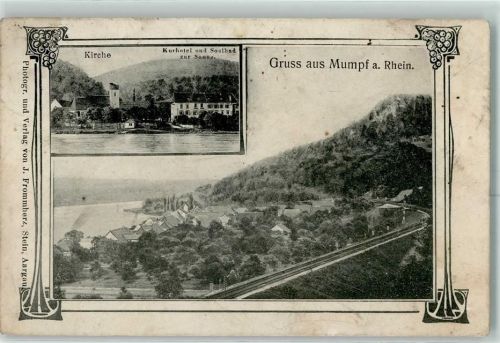 Mumpf 1910 Eisenbahnlinie Kurhotel Jugendstil AK
