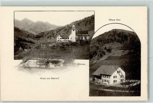 Beinwil SO 1899 Obere Post + Kloster AK