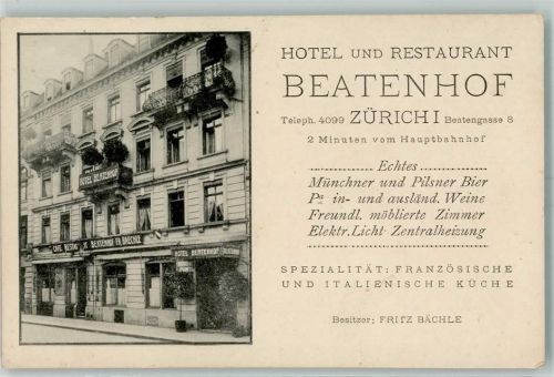 Zürich Hotel Restaurant Beatenhof
