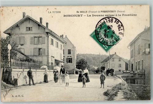 Boncourt 1909 La Douane suisse a la Frontiere