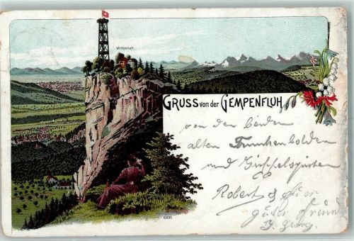 Gempenfluh 1906 Wirtschaft Turm