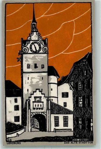 Lenzburg Altes Stadttor sign Carl Zweifel Serie 1