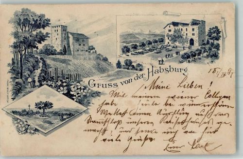Habsburg 1897 Druck 1890-1895 Gruss von der Habsburg AK