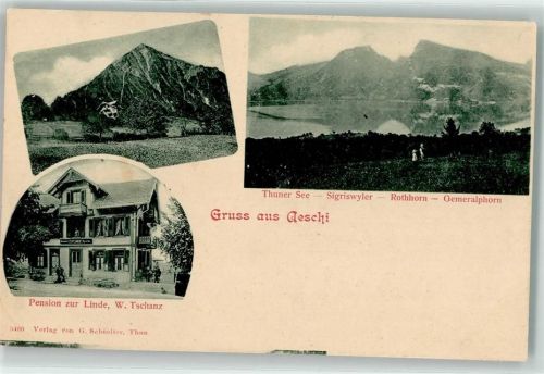 Aeschi b. Spiez Thuner See Sigriswyler Rothhorn Gemeralphorn Gasthaus Pension zur Linde