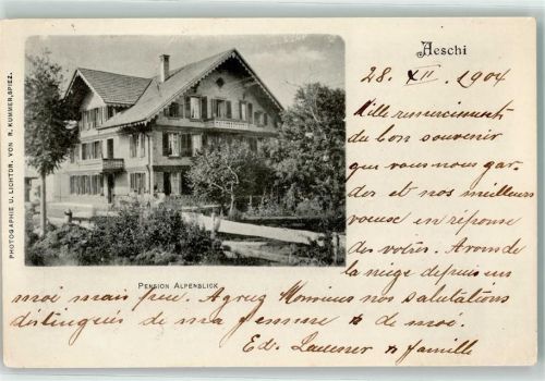 Aeschi b. Spiez 1904 Pension Alpenblick