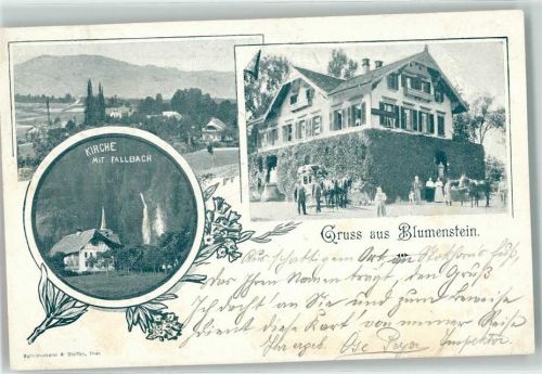 Blumenstein 1899 Kirche mit Falbach