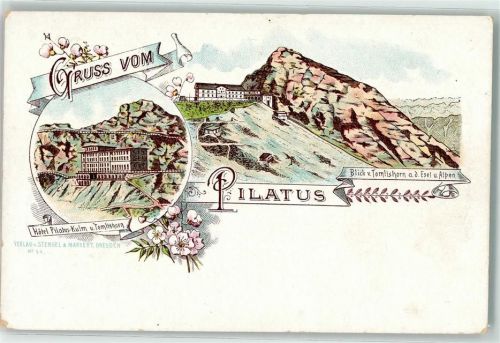 Kriens Blick v. Tomlishorn a.d. Esel u. Alpen Hotel Pilatus Kulm u. Tomlishorn