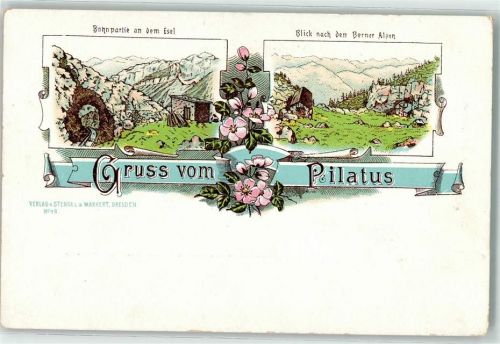 Kriens Bahnlinie an dem Esel Blick nach den Berner Alpen Pilatus