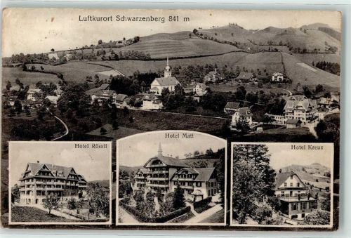 Schwarzenberg LU 1913 Hotel Rössli Hotel Matt Hotel Kreuz
