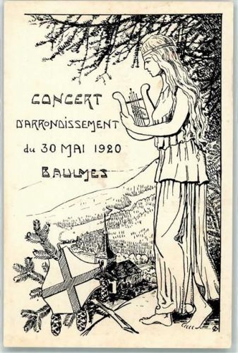 Baulmes Concert d`Arrondissement Harfespielerin Wappen