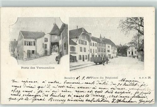 Boudry 1900 Porte des Vermondins Place du Regional Waggon
