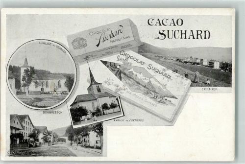 Dombresson Chocolat Suchard l`Egilse de Cernier l`Eglise de Fontaines Cernier