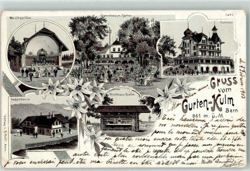 Köniz 1903 Musikpavillon Stammhaus m. Garten Kurhotel Blockhaus-Buffet Dependance Gurten Kulm