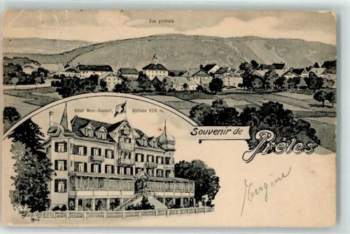 Prêles 1907 Hotel Mont Souhait Altitude