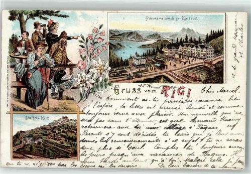 Rigi Kaltbad 1899 Staffel u. Kulm Wanderer Eisenbahn