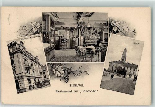 Thalwil 1917 Gasthaus Concordia Kirche