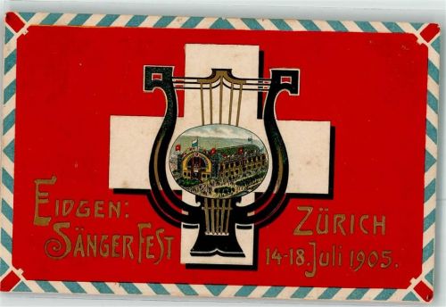 Zürich Eidgen. Sängerfest Juli 1905 Lithographie