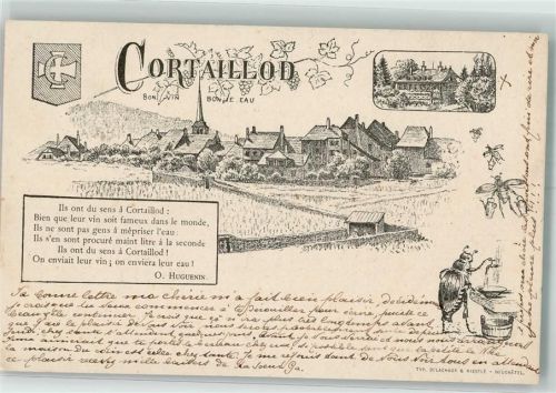 Cortaillod 1902 Maikäfer Tiere vermenschlicht Gedicht O. Huguenin