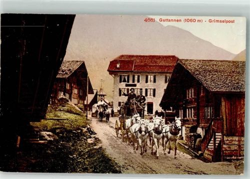 Guttannen Grimselpost Postkutsche Fünfspänner
