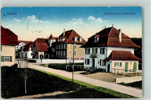 Huttwil 1917 Hofmattstrasse mit Schulhaus