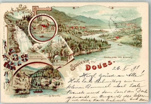 Saut du Doubs 1898 Hotel de la Chute Col des Roches Saut du Doubs La Grotte