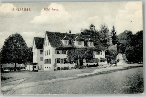 Sihlbrugg 1908 Hotel Krone Postkutsche