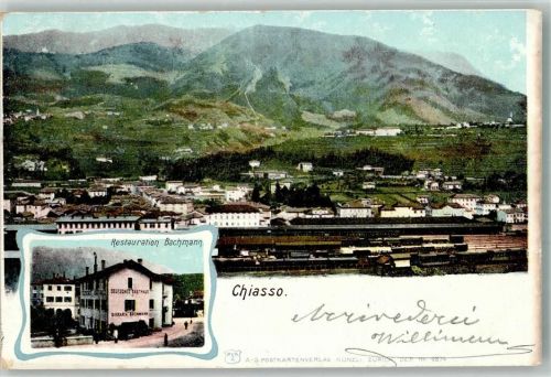 Chiasso 1903 Gasthaus Bachmann Bahnhof