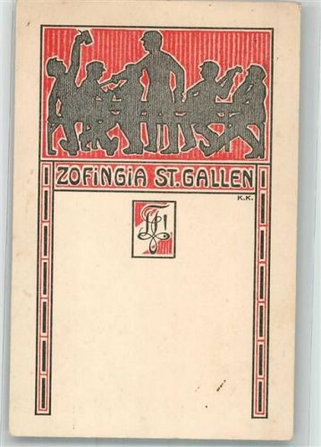 St. Gallen 1906 Zofingia sign. K.K.
