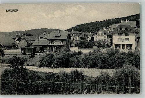 Laupen BE 1916 Bahnhof Eisenbahn- Wagen