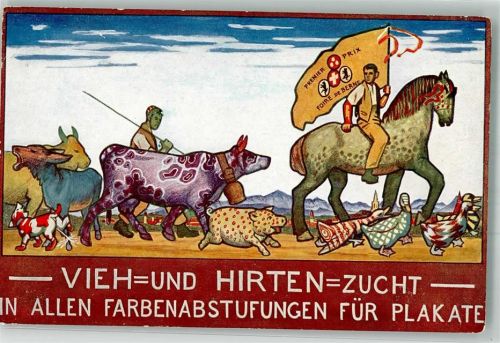 Beruf Bauer Vieh- und Hirten-Zucht Esel Schwein Pferd Enten