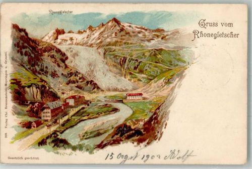 Furkapass 1902 Rhonegeltscher