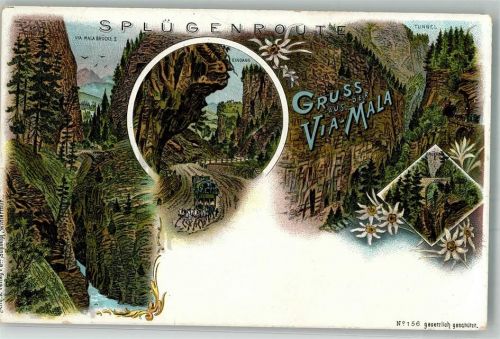 Thusis Postkutsche Splügenroute Via Mala