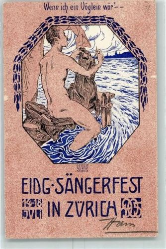 Zürich 1905 Eidg. Sängerfest Wenn ich ein Vöglein wär