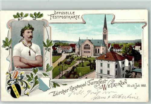 Wetzikon ZH 1902 Zürcher Kantonal-Turnfest Eichenlaub